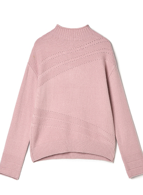 2025年冬Outlets正品 高端MO系列甜美舒适长袖上衣套头微弹毛衣女