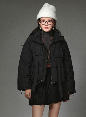 奥莱专柜品牌撤柜正品 HZ冬装新款 小个子时髦感外套鸭绒羽绒服女