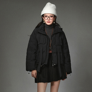 奥莱专柜品牌撤柜正品 HZ冬装新款 小个子时髦感外套鸭绒羽绒服女