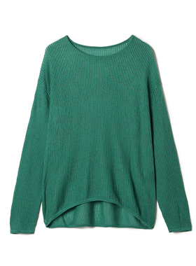 奥特莱斯品牌折扣 MO秋装新款 简约打底上衣套头长袖微弹针织衫女