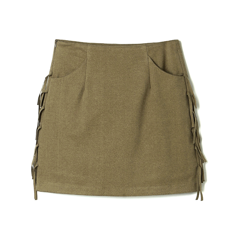 2025年秋Outlets正品 高端HG系列侧边流苏设计中裙包臀显瘦半身裙