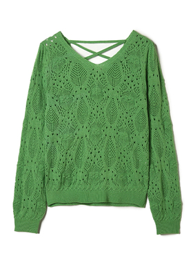 Outlets专柜撤柜正品 MO秋装新款套头长袖设计感上衣微弹针织衫女