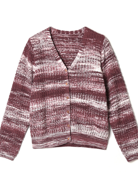 2025年冬Outlets正品 高端MO系列撞色艺术外穿上衣微弹开衫毛衣女