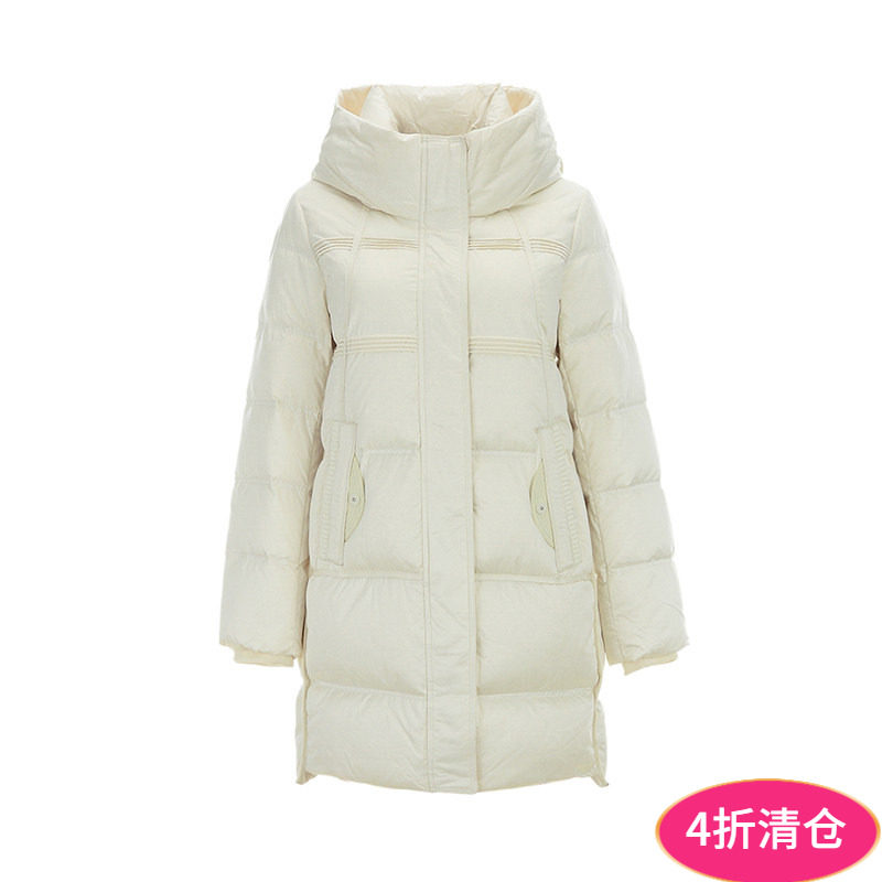 Outlets专柜撤柜正品 GF冬装2025新款白鸭绒中长款轻盈感羽绒服女