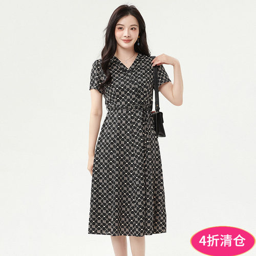 复古怀旧中长连衣裙女