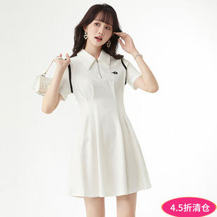 2025年夏装Outlets专柜 高端HC系列休闲运动风短裙微弹修身连衣裙