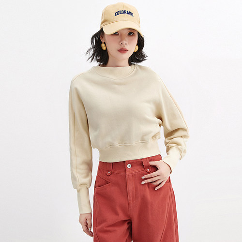 长袖上衣棉质纯色套头卫衣