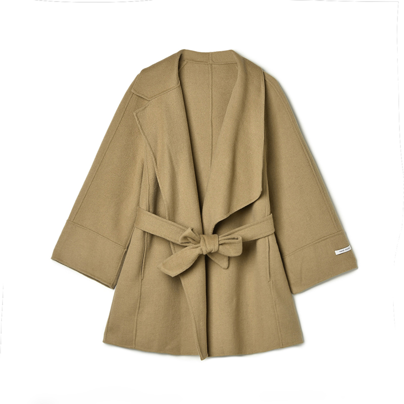 开衫双面尼毛呢外套大衣