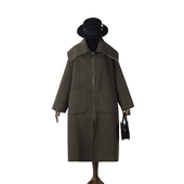 2025年冬Outlets正品 高端HZ系列含羊毛翻领双面尼毛呢外套大衣女