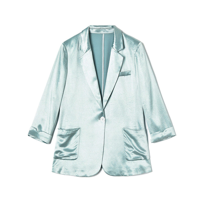 奥莱专柜正品 UN春装2026新款 含醋酸高级感上衣一粒扣西装外套女,女装/女士精品,短外套,淘宝优惠券,粉丝福利购,淘宝优惠卷