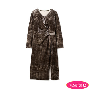 复古时髦感中长裙连衣裙 新款 Outlets专柜撤柜正品 汉货精品HH秋装