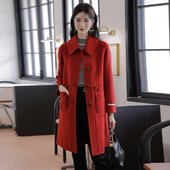 2025新款 Outlets专柜撤柜正品 UK冬装 明艳气质含羊毛双面呢大衣女