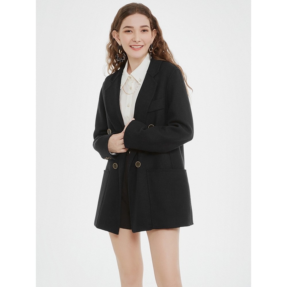 Outlets品牌折扣 HZ冬装2025新款含羊毛双面尼毛呢外套羊绒大衣女,女装/女士精品,毛呢外套,淘宝优惠券,粉丝福利购,淘宝优惠卷