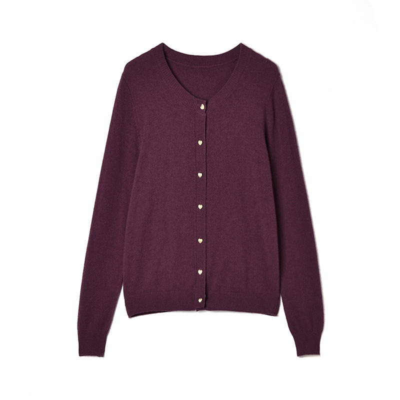 单排扣长袖上衣微弹开衫毛衣