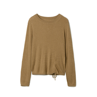 松弛舒适圆领极简针织衫 奥特莱斯品牌折扣 弹力修身 新款 女 MO秋装