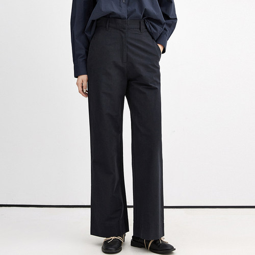 高腰纯色长裤显瘦休闲裤