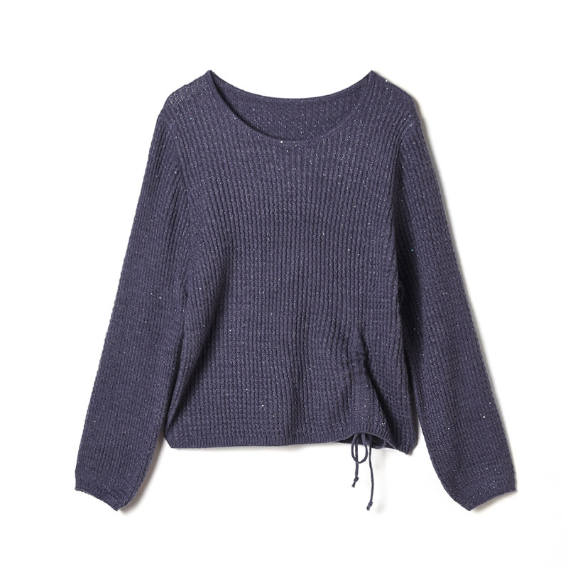 奥莱专柜正品 MO冬装2025新款 抽绳下摆时髦感上衣舒适微弹毛衣女