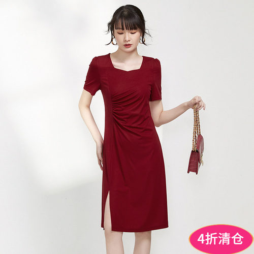 褶皱紧身潮款连衣裙女