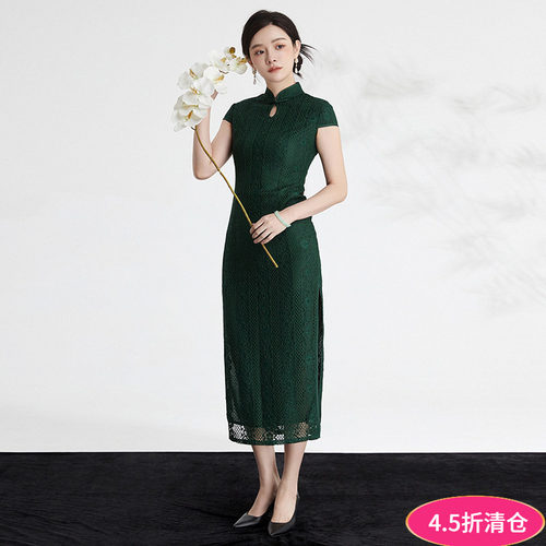 中式盘扣修身显瘦旗袍