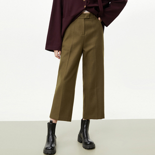 休闲裤 奥莱专柜撤柜正品 松紧腰直筒九分裤 新款 女 深圳南油NY秋装