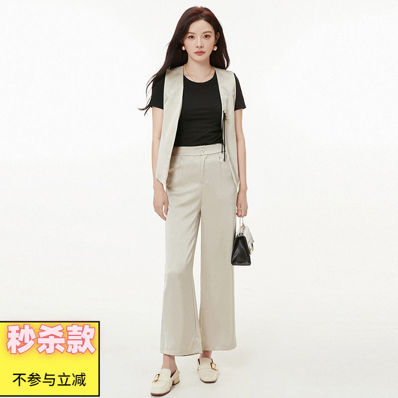 2025年秋装Outlets专柜 RX系列 开衫马甲+短袖T恤+长裤三件套装女