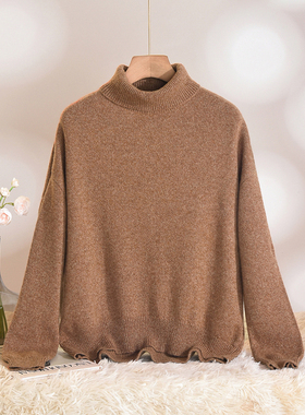 Outlets专柜撤柜正品 HZ冬装2025新款套头打底高领羊毛长袖毛衣女