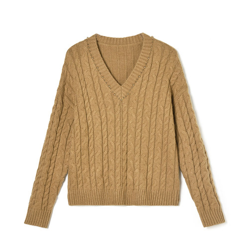 套头上衣弹力修身毛衣