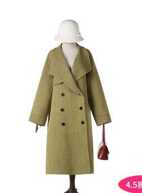 Outlets专柜撤柜正品 HZ冬装2025新款时尚感含羊毛毛呢外套大衣女