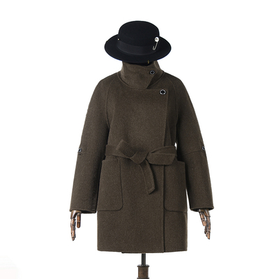 长款双面尼毛呢外套大衣