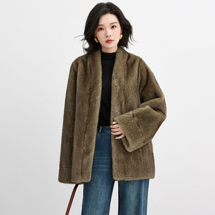 中长款 Outlets专柜撤柜正品 时尚 新款 黄金绒大衣毛呢外套女 DR冬装