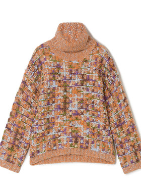 2025年冬Outlets正品 高端AF系列含羊毛羊驼毛上衣围脖设计毛衣女