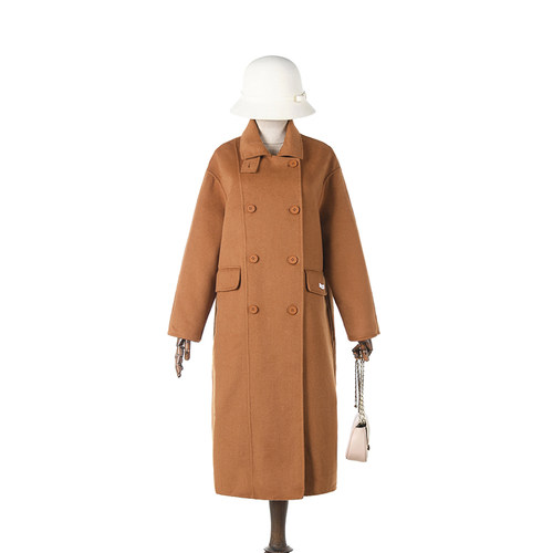 含羊毛双面尼毛呢外套大衣