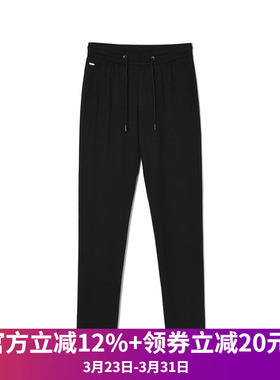 Outlets专柜高端男装ASN春装新款时尚潮流小脚裤松紧腰长裤休闲裤