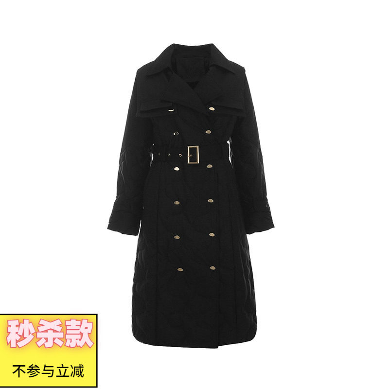 奥莱专柜正品 UH冬装2025新款 职业高级感加长款宽松保暖羽绒服女