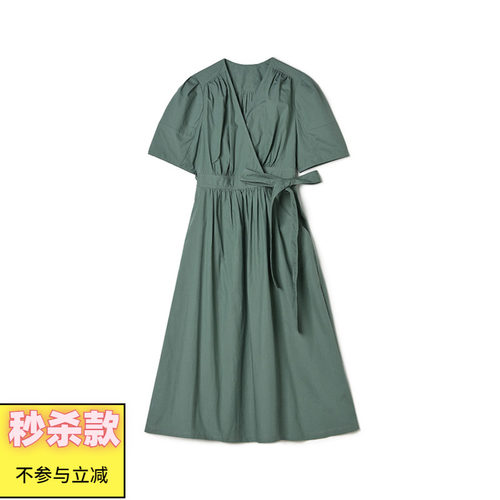 轻熟风收腰绑带连衣裙