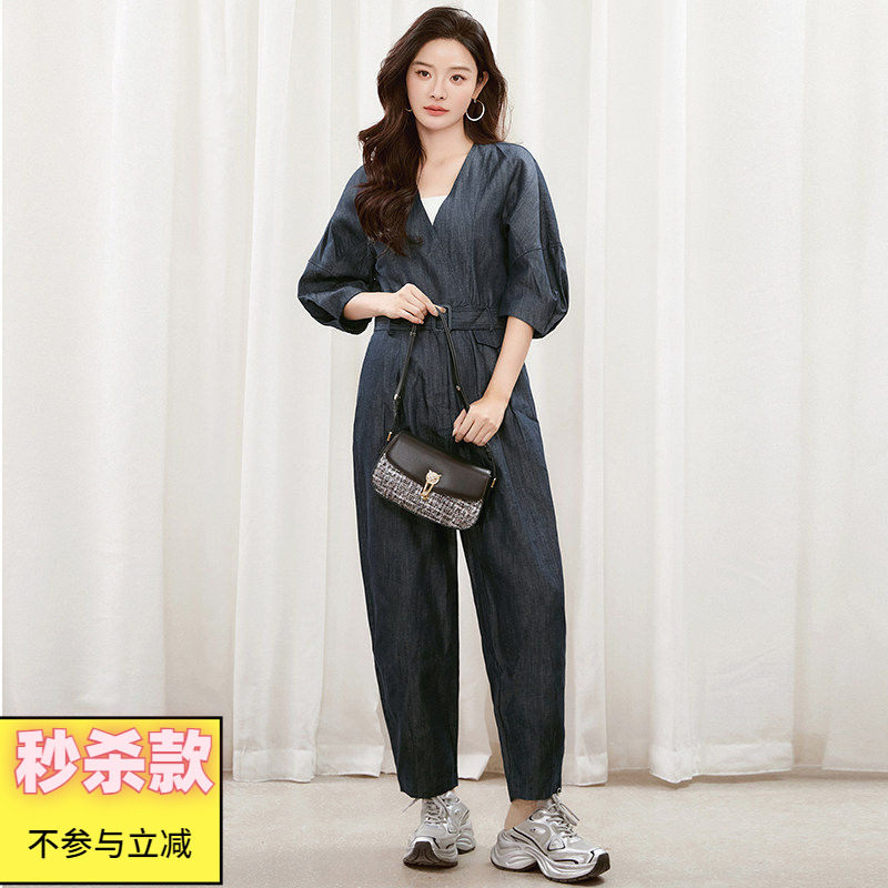 新贵高腰连体长裤休闲裤
