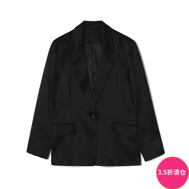 一粒扣上衣长袖西装外套