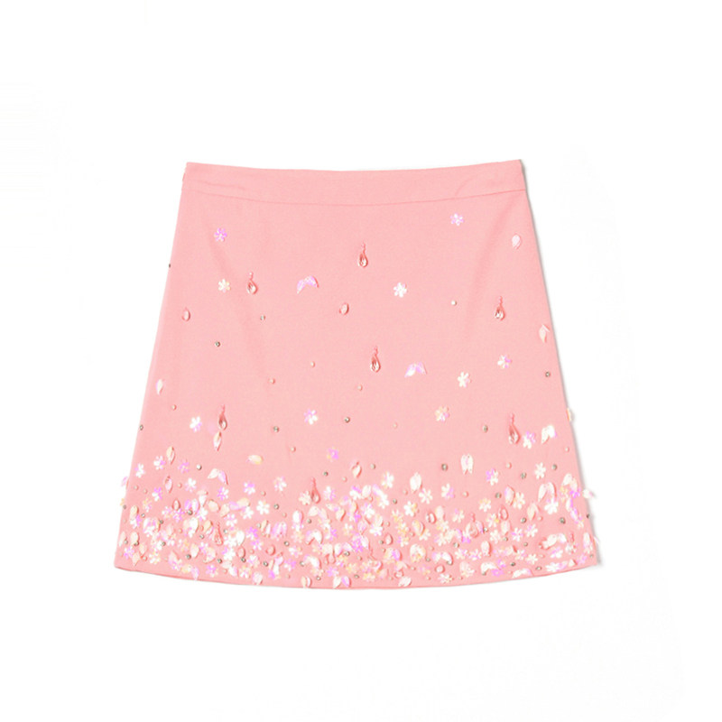 2026年春Outlets正品 高端N系列立体花朵装饰减龄修身中裙半身裙