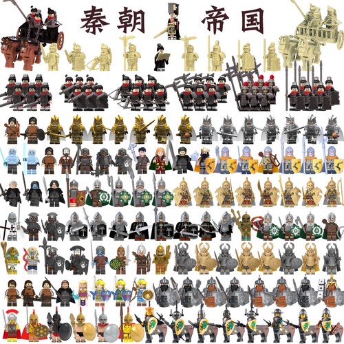 帝国国潮中世纪积木人仔城堡骑士