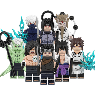 中国积木动漫系列忍者因陀罗第三方卡通益智拼插积木人仔模型玩具