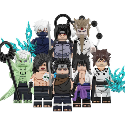 中国积木动漫系列忍者因陀罗第三方卡通益智拼插积木人仔模型玩具