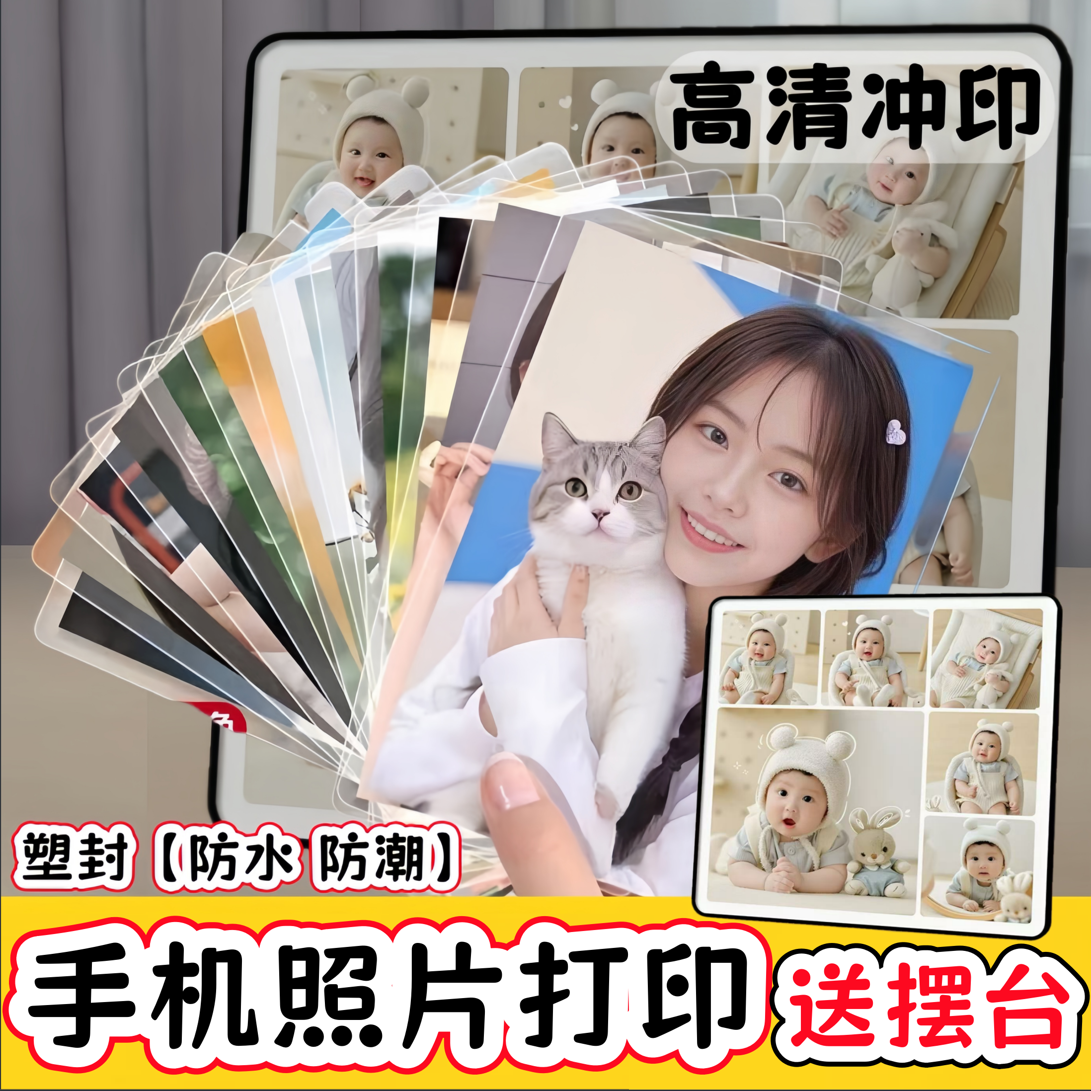 （送相框摆台）照片打印5寸6寸高清冲印手机里的照片冲洗相片塑封