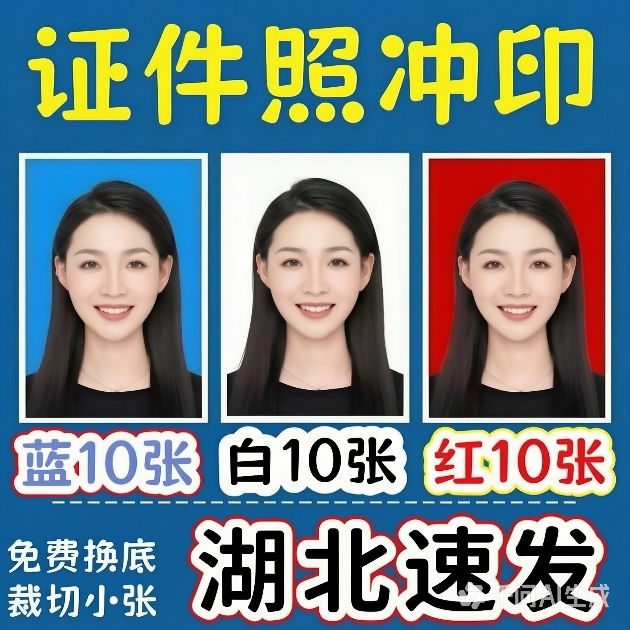 （湖北一天到）入学生证件照打印1寸2寸照片冲洗照片高清冲印签证