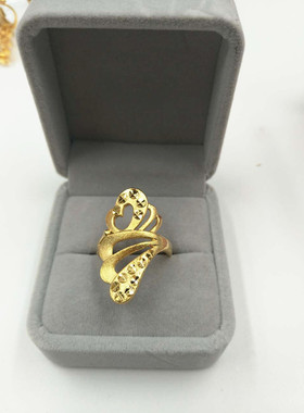 日韩风仿真沙金久不掉色活口戒指