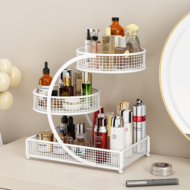 化妆品收纳盒梳妆台置物架卫生间洗漱台架子桌面口红护肤品收纳架