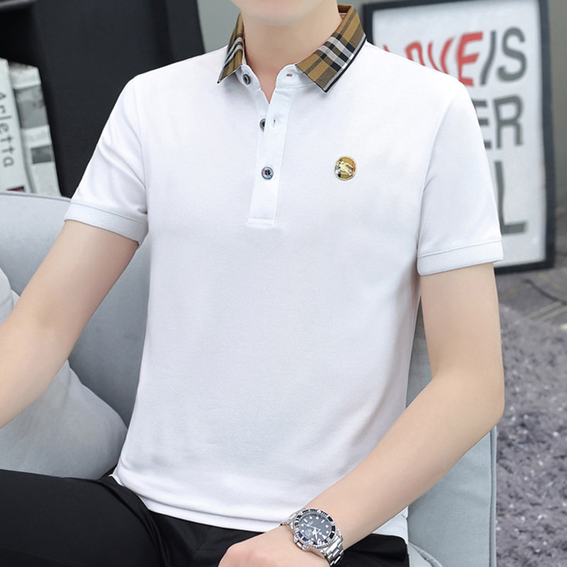 纯棉男士短袖t恤夏季翻领衣服2026夏季新款男装半袖polo衫上衣T潮