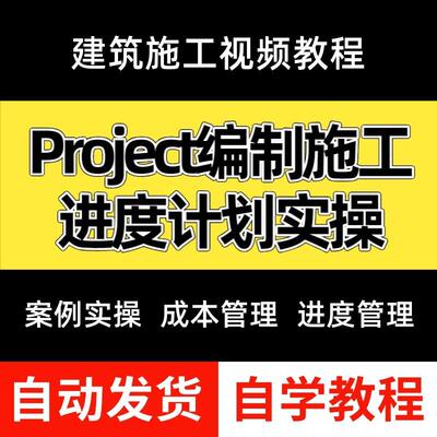 建筑施工Project编制施工进度计划实操视频教程学技能案例进度