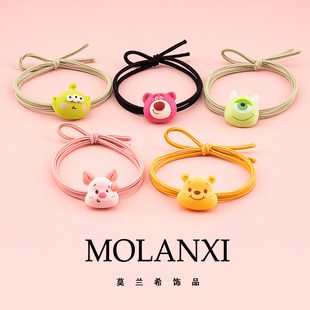 新款 网红ins皮筋女扎头发圈高弹力耐用皮套卡通儿童少女头绳发饰