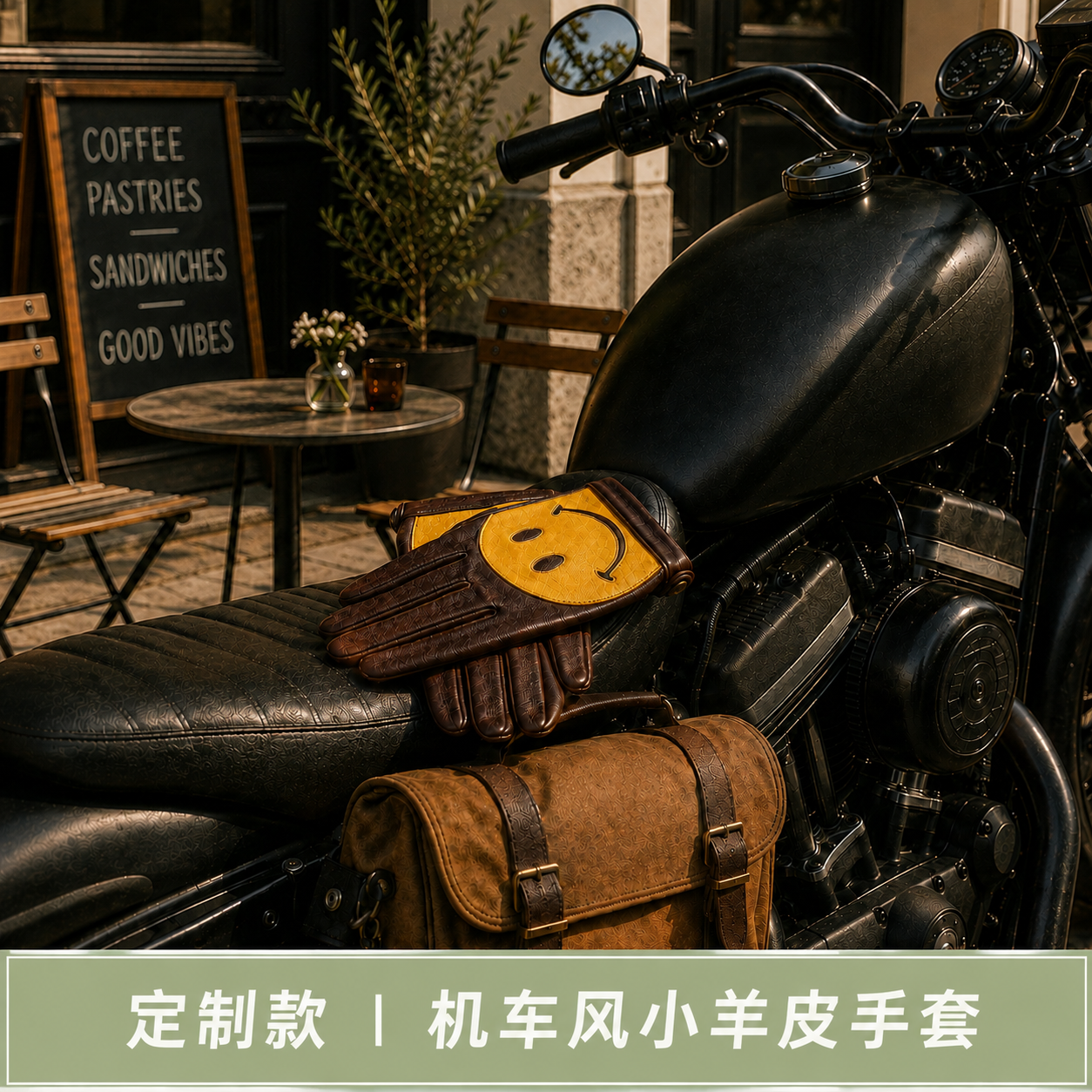 复古小羊皮手套男女真皮开车触控骑行摩托车机车风秋冬薄款皮手套