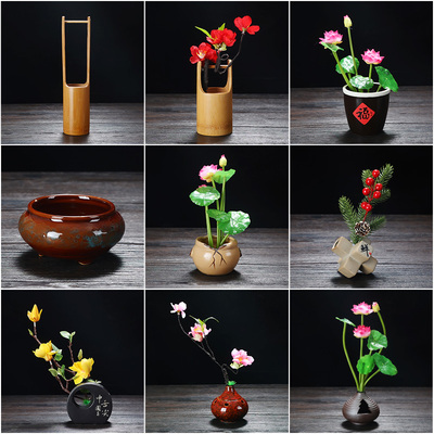 干冰瓶日式装饰花草意境围边